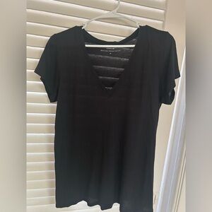 Vince Classic Black V-Neck Tee